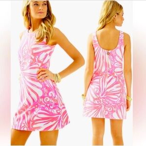 Lilly Pulitzer Vibrant Pink and White Midi Dress